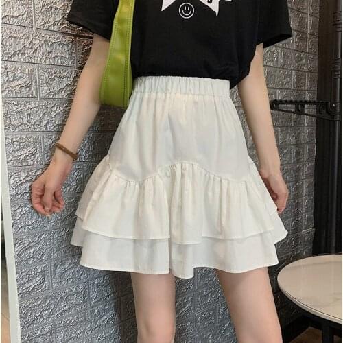 ZB5011 female 2021 summer new women fashion high waist Lotus leaf edge pleated skirt cheap wholesale