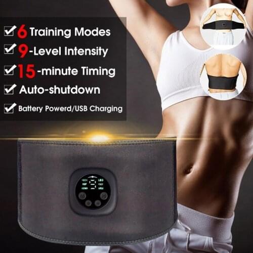 EMS Electric Abdominal Body Slimming Belt Intelligent Muscle Stimulator Rechargeable Fitness Trainer Belt Fitness Lose Weight