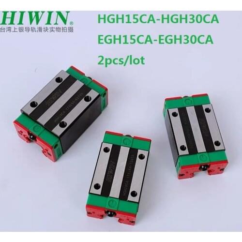 2pcs/lot HGH15CA HGH20CA HGH25CA HGH30CA 100% Original Hiwin linear narrow blocks match with HGR guide CNC router