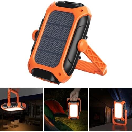Solar Charging Rechargeable 2 In 1 Work Light Lamp Power Bank Over Lumens Camping Lantern /Emergency Light with Strong magnetic