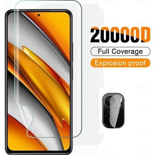 2 in 1 Matte Hydrogel Protector Film For Xiaomi Poco F3 Pocophone F 3 11 i Protective Clear Screen Full Cover Film Camera Glass