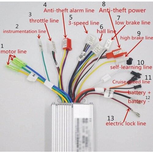 36V48V 350W E-Bike Brushless Sine Wave Controller For Electric Bicycle Scooter Motor Controller Electric Bike Accessorice