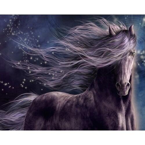 5D Diy Diamond Embroidery Nether Horse In Wind Full Square Round Diamond Painting Cross Stitch Kits Rhinestone MosaicZP-4533