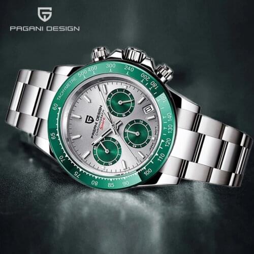 Reloj Hombre PAGANI DESIGN 2021 New Men Watches Top Brand Luxury Green Watch Men Waterproof 100M Quartz Business Wristwatch 1644