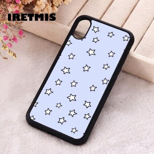 Iretmis 5 5S SE 2020 Phone Cover Case for iPhone 6 6S 7 8 Plus X Xs XR 11 12 Mini Pro Max Silicone TPU Stars Pattern Blue