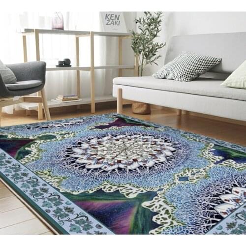 European retro vintage luxury pattern blue abstract atmosphere bedroom floor self-adhesive 3d flooring