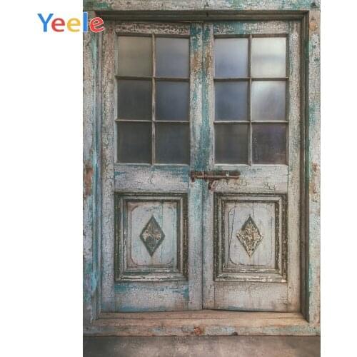 Yeele Old Faded Wooden Door Glass Grunge Portrait Photography Backgrounds Customized Photographic Backdrops for Photo Studio