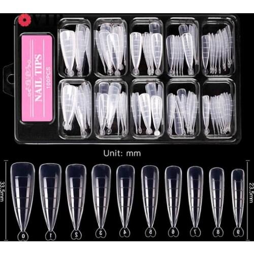 100Pcs Nail Forms Full Cover Gel Mold Tips Nail Extension Diy Nails Accessories