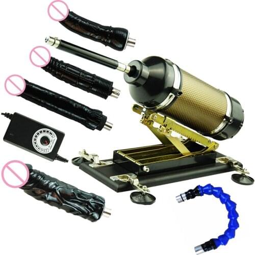 Fredorch Gold Sex Machine for Women,Quite and Stable,Automatic Love Machine with 4p Big Black Dildos,sex Masturbation for couple