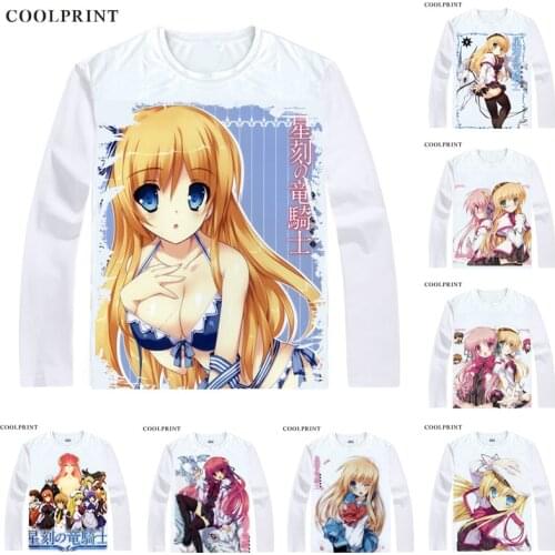 Moe Anime Dragonar Academy T-Shirts Multi-style Long Sleeve Shirt Seikoku no Dragonar Ash Blake Silvia Lautreamont Cosplay Shirt
