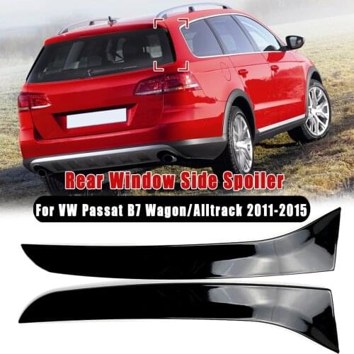 Glossy Black Window Rear Spoiler Side Wing Splitter Trim For VW Passat B7 Wagon/Alltrack 2011 2012 2013 2014 2015 Gloss Black