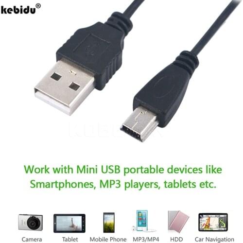 Kebidu Mini USB 5 Pin Sync Cable USB Data & Charger Cable to USB 2.0 A-Female for MP3/Mp4 Digital Camera External Hard Drives
