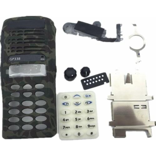 Camouflage Color Housing Case Front Shell+Dust Cover+Knob+Keypad For Motorola GP338 GP380 PTX760 Radio Walkie Talkie
