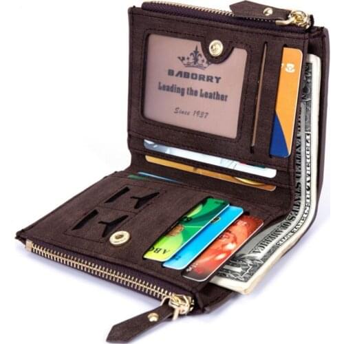 2020 RFID Theft Protec Coin Bag Zipper Men Wallets Famous Brand Mens Wallet Male Money Purses Wallets New Design Top Men Wallet