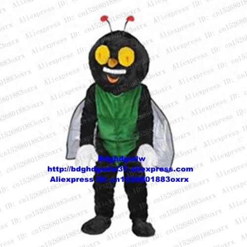 Black Green Fly Mosca Insect Mascot Costume Adult Cartoon Character Outfit Suit Family Gifts Anniversary Celebrations zx2796