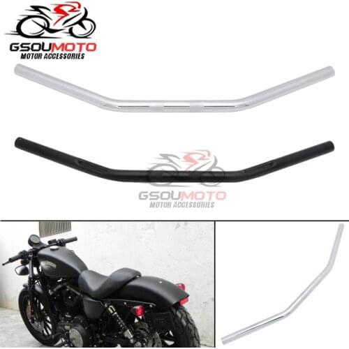 Motorcycle 25MM Black/Chrome Drag Handle Bar Straight Handlebar For Harley Sportster XL 883 1200 Dany Softail Street Bob Fat Boy