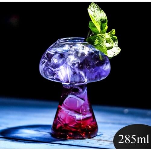 New net red mushroom cup Cocktail Cup creative molecular gourmet bar special wine cup personality glass
