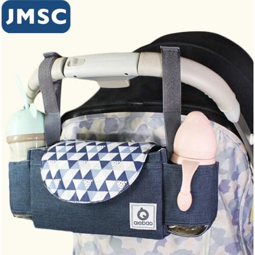 JMSC Baby Stroller Organizer Bag Mummy Diaper Accessories Carriage Waterproof Large Capacity Outdoor Travel Nappy Cup Holder