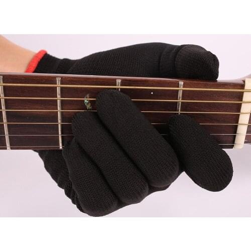 1Pc Guitar Bass Practice Beginner Full Finger Hand Protection Glove nylon wear-resistant non-slip instrument Guitar Gloves