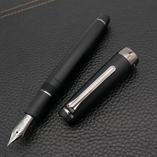 Sailor Fountain Pen Original Large Pen Matte Black Plated 21K Gold Nib Flat Top Crown Gold Plating Writing Calligraphy Ink Pen