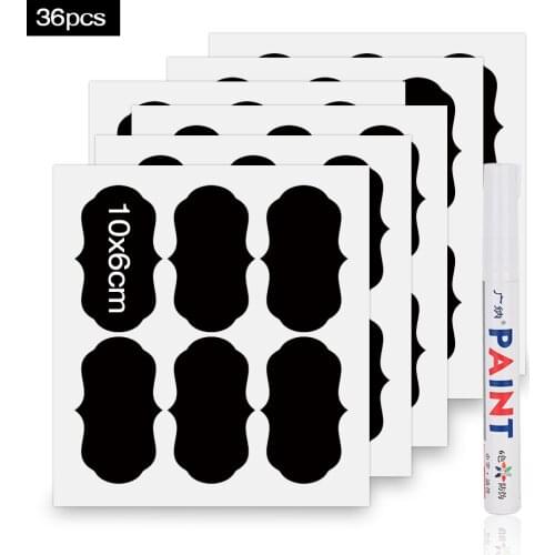 36pcs Kitchen Label Spices Stickers Removable Storage Bottles Jar Jam Label Stickers Jars for Spices Chalkboard Labels Sticker