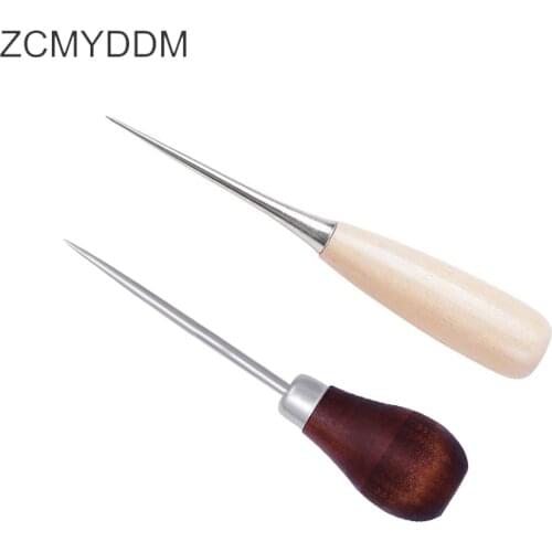 ZCMYDDM Leather Tent Sewing Awl DIY Wooden Handle Awls for Pin Punch Hole Shoes Repair Leather craft Awl Punch Hole Leather Tool