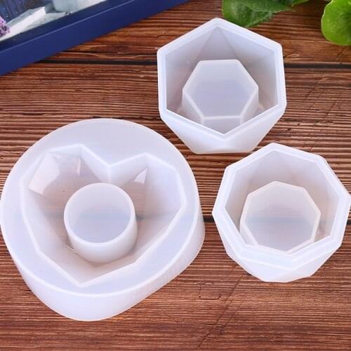Plant Flower Pot Silicone Mold Epoxy Resin DIY Candle Holder Mould Jewelry Tools