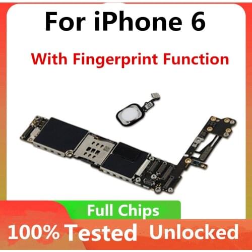 Factory Unlocked for iPhone 6 Motherboard without / with Touch ID for iPhone 6 Logic Boards Fingerprint Function Free iCloud MB