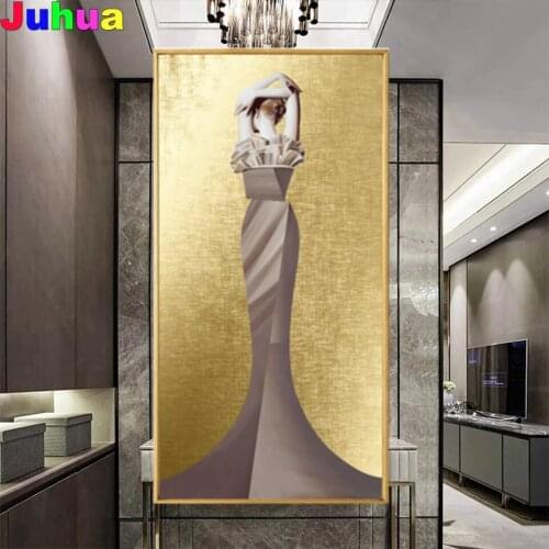 Women In Dresses Elegant Modern Porch 5D Diy Diamond Painting full round square diamond Embroidery Mosaic art home decor