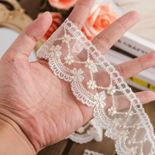 3yards Gold Silver Line Embroidery Lace Mesh Ribbon for Diy Craft Clothing Sewing Accessories Material