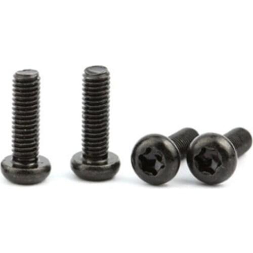 30pcs M4 Black Carbon steel Round head inside plum security screw Pan heads plums screws 6mm-12mm Length torx