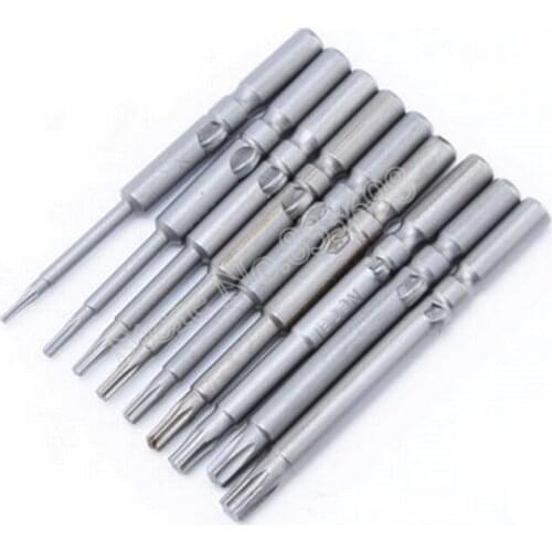 9Pcs 5MM Round Magnetic Torx Screwdriver Bits Set 801 Shank Electric Screw Driver Air Bit Tools T5 T6 T7 T8 T9 T10 T15 T20 T25
