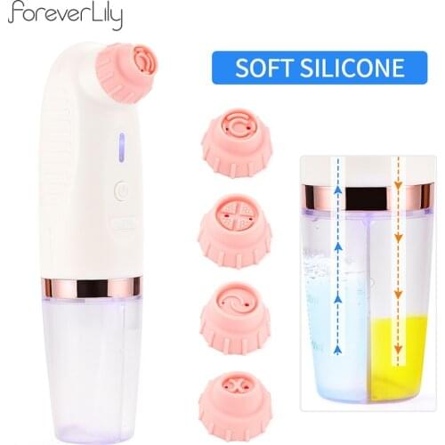Soft Silicone Blackhead Remover Strong Vacuum Nose Blackhead Acne Cleaner Water Bubble Machine Face Pore Vacuum Beauty Device