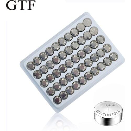 GTF 50PCS 1.5V Button Battery LR44 357A A76 303 AG13 SR44SW SP76 L1154 RW82 RW42 1.5V Battery Alkaline Button Cell For watch toy