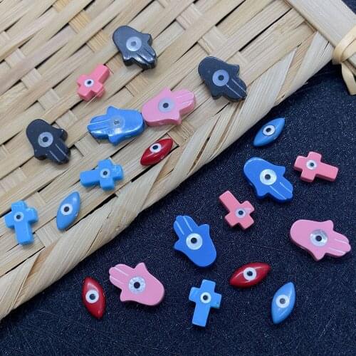 Turquoise Beads Palm Eyes Loose Beads Straight Hole Handmade DIY Ladies Bracelet Necklace Fashion Charm Jewelry Creation