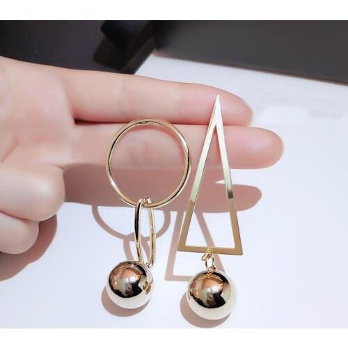 Big Statement Round Triangle Geometric Ball AB Drop Earrings For Women 2021 New Jewelry Wholesale