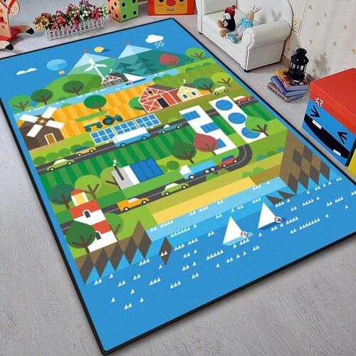 Children Game Carpet For Livingroom Large Size Cartoon Kid Play Mat Anti Slip Printing Rug Bedroom Decor