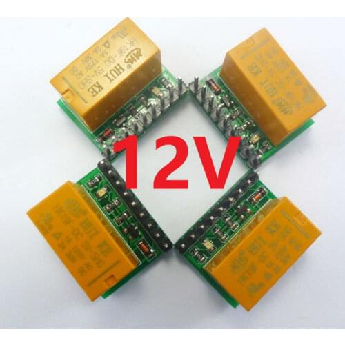 Dr21c01 4pcs Mini Dc 12v Dpdt Relay Module Hk19f Pcb Board For Stereo Video Plc Motor 18650 3d Printer