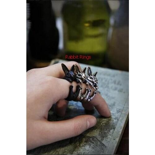 Drop shipping-3D Retro Rabbit Ring