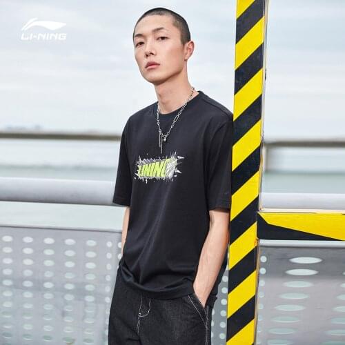 LINING 2021 Summer New Men T-shirt Casual Loose Cotton Comfortable Soft Running Sportswear T-shirt AHSR403