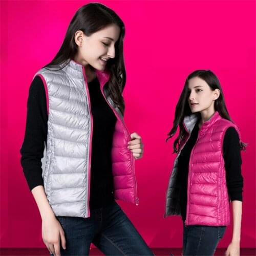 Gowyimmes Autumn Women Light Thin Down Jackets Wear On Two Side Big Size Slim Lady Short White Down Coats Winter Clothes PD468