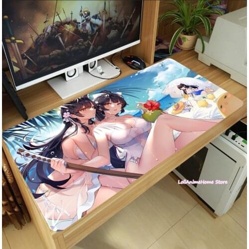 Game Anime Azur Lane IJN Atago Takao Mouse Pad Thicken Laptop Gaming Mice Mat Table Keyboard Mat Anti-Slip Playmat