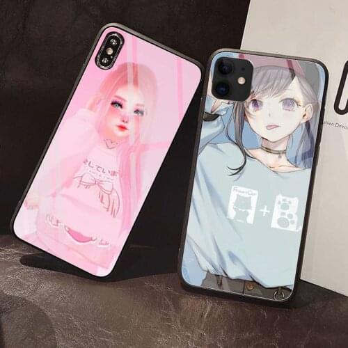 Fashionable cartoon girl Phone Case Tempered Glass For iPhone 12 Pro Max Mini 11 Pro XR XS MAX 8 X 7 6S 6 Plus SE 2020 case