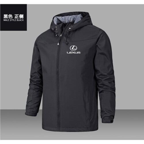 Mens Windbreaker Lexus logo Jackets Waterproof Military Hooded Water Proof Wind Breaker Casual Coat Male Clothing Autumn Jacket