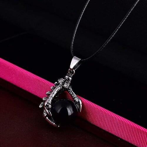 New arrival Zinc Alloy Black Simulated Pearl stainless steel Cool Dragon Claw Male Necklace For Men Fashion Jewelry