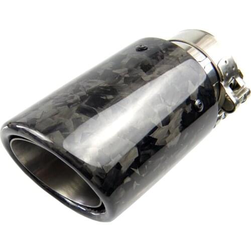 1PCS Car Universal Curly Edge Glossy Forged Carbon Fiber Exhaust Muffler Tip Exhaust End Pipe Tail Pipe Tip without logo