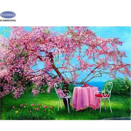 Nature diamond embroidery bead 5d diamond painting japan sakura flowers full diamond mosaic picture of rhinestones cross-stitch