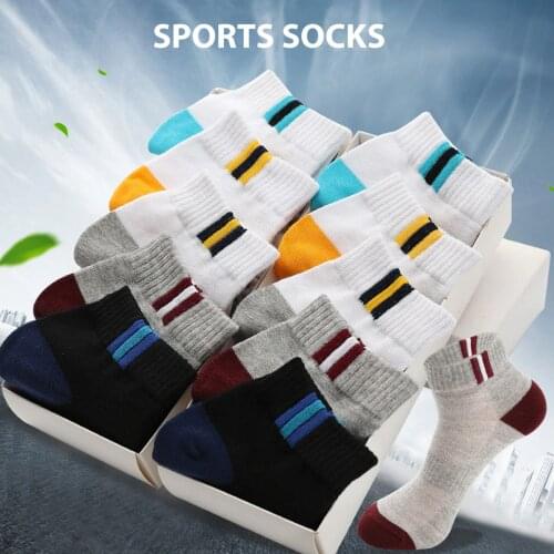 5 Pairs Breathable Cotton Men Short Deodorant Mens Autumn Summer Socks Classic Patchwork Mesh Male Socks Meias EU 39-42