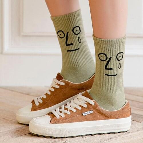 Unisex Surprise Mid Men Socks Harajuku Colorful Funny Socks Men 100 Cotton 1 Pair Kawaii Calcetines Hombre StreetwearSize 35-42