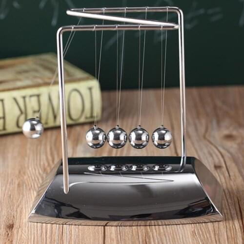 Newtons Cradle Metal Steel Z-Shape Physics Educational Toy Physics Balance Ball Classroom Decoration Crafts Home Decor